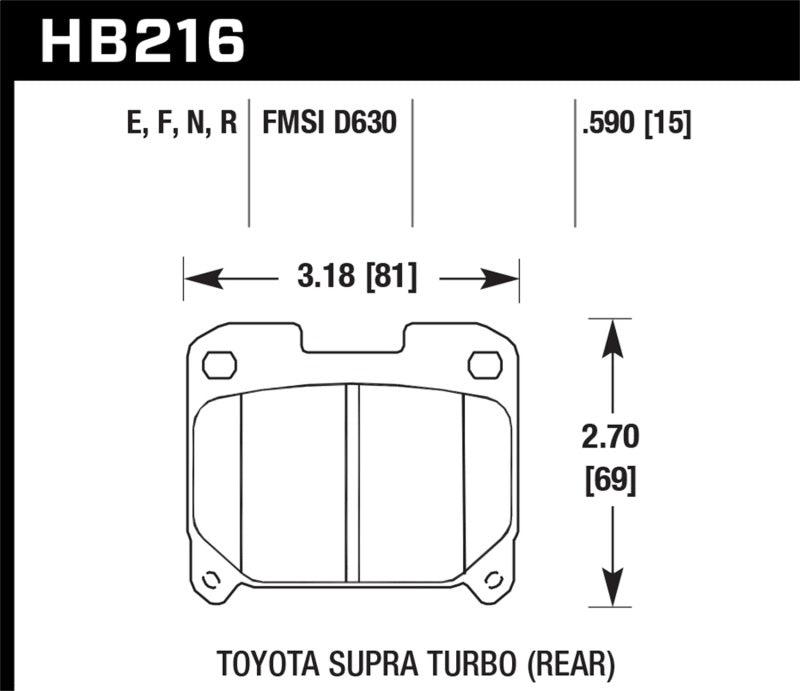 Hawk 93-98 Toyota Supra TT HPS Street Rear Brake Pads - Order Your Parts - اطلب قطعك