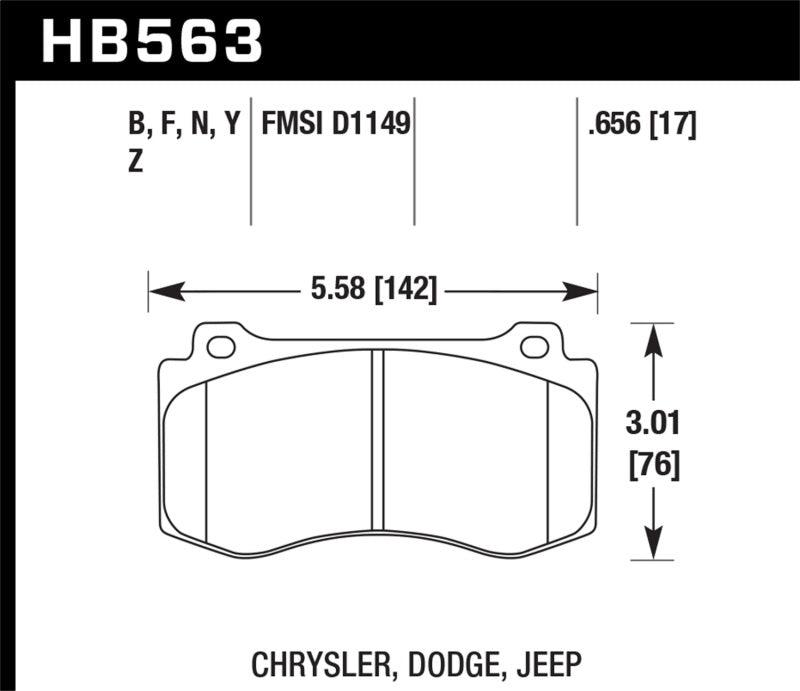 Hawk 2005-2014 Chrysler 300 C SRT8 6.1 HPS 5.0 Front Brake Pads - Order Your Parts - اطلب قطعك