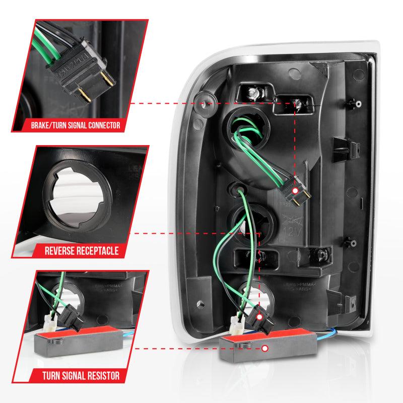 ANZO 1993-1997 Ford Ranger LED Tail Lights w/ Light Bar Black Housing Smoked Lens - Order Your Parts - اطلب قطعك