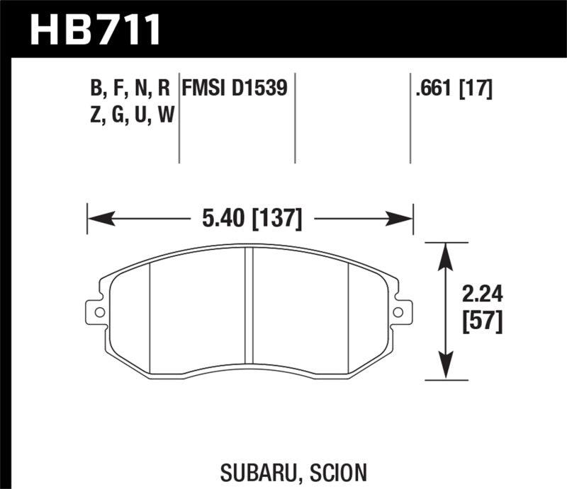 Hawk 13 Subaru BRZ / 13 Scion FR-S Perf. Ceramic Front Street Brake Pads - Order Your Parts - اطلب قطعك