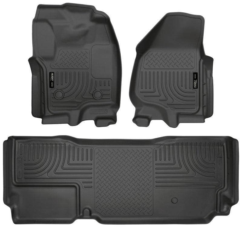 Husky Liners 2012.5 Ford SD Super Cab WeatherBeater Combo Black Floor Liners (w/o Manual Trans Case) - Order Your Parts - اطلب قطعك