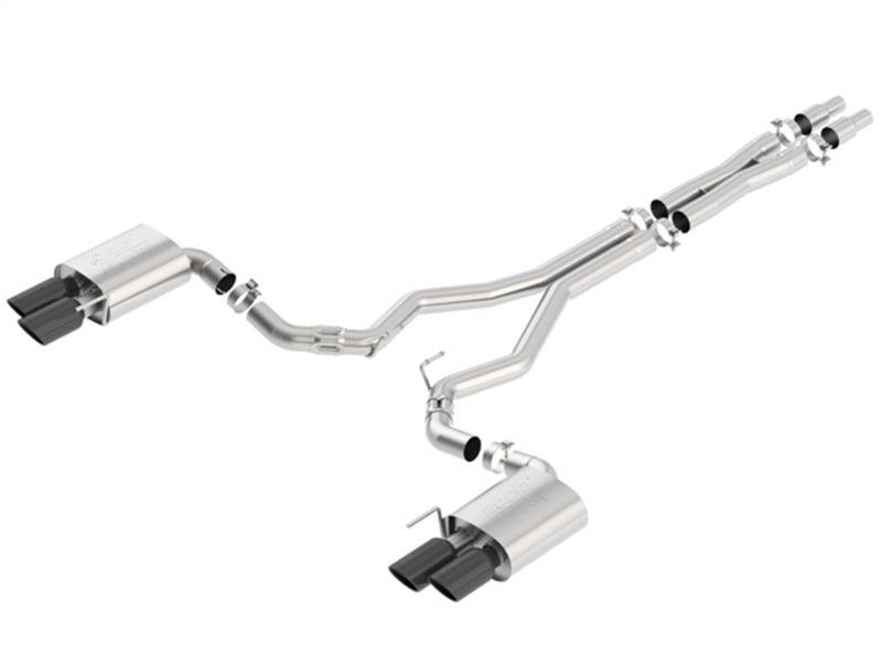Borla 2018 Ford Mustang GT (A/T / M/T) 3in ATAK Catback Exhaust w/o Valves w/ Black Chrome Tips - Order Your Parts - اطلب قطعك