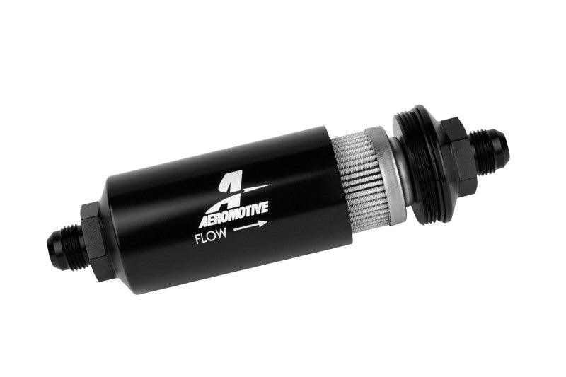 Aeromotive In-Line Filter - (AN -8 Male) 40 Micron Stainless Mesh Element Bright Dip Black Finish - Order Your Parts - اطلب قطعك