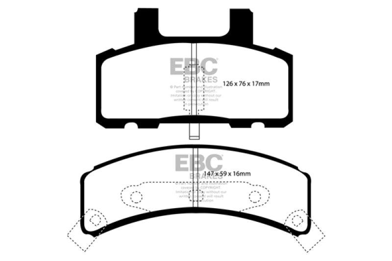 EBC 97-99 Cadillac Deville 4.6 (Rear Drums) Yellowstuff Front Brake Pads - Order Your Parts - اطلب قطعك