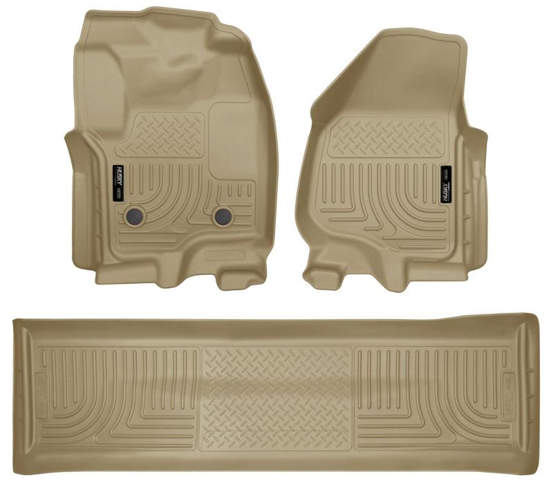 Husky Liners 2012.5 Ford SD Crew Cab WeatherBeater Combo Tan Floor Liners (w/o Manual Trans Case) - Order Your Parts - اطلب قطعك