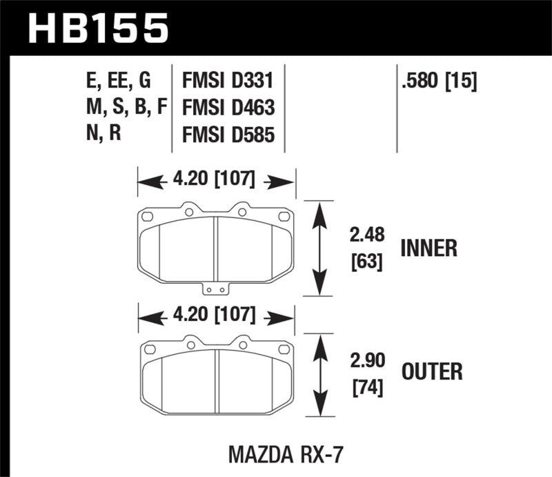 Hawk 93-95 Mazda RX-7 HP+ Street Front Brake Pads - Order Your Parts - اطلب قطعك