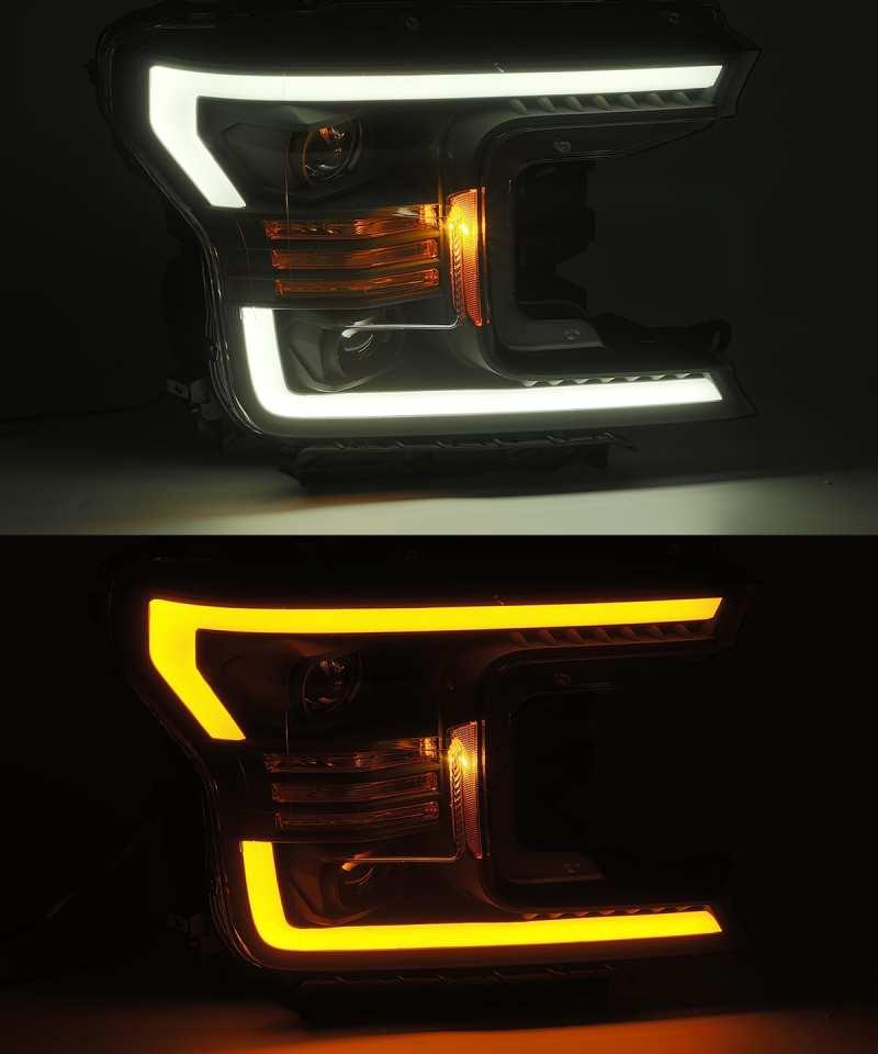 AlphaRex 18-19 Ford F-150 PRO-Series Proj Headlights Plank Style Gloss Blk w/Activ Light/Seq Signal - Order Your Parts - اطلب قطعك