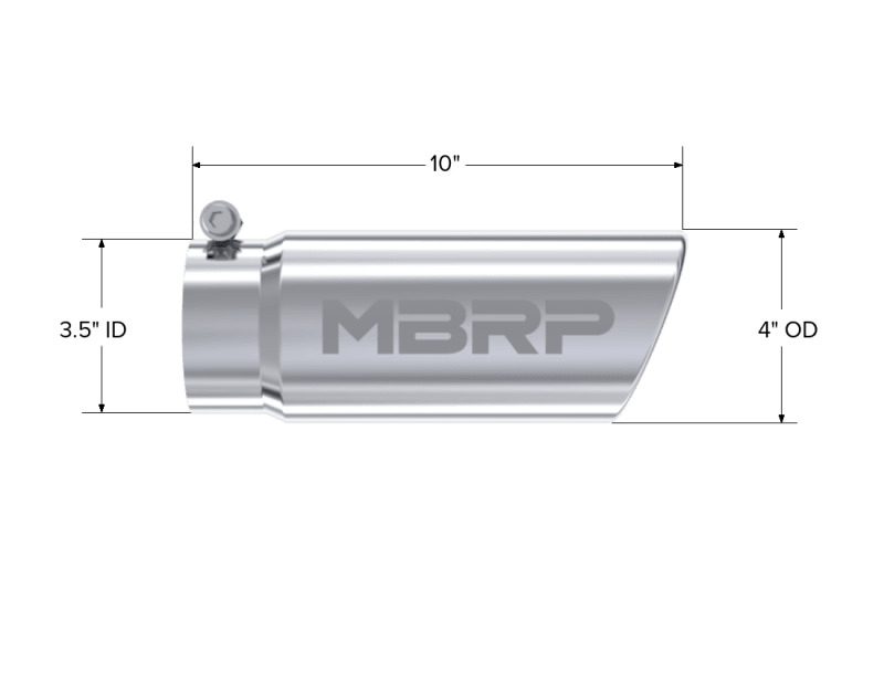 MBRP Universal Tip 4in O.D. Angled Rolled End 3 inlet 10 length - Order Your Parts - اطلب قطعك