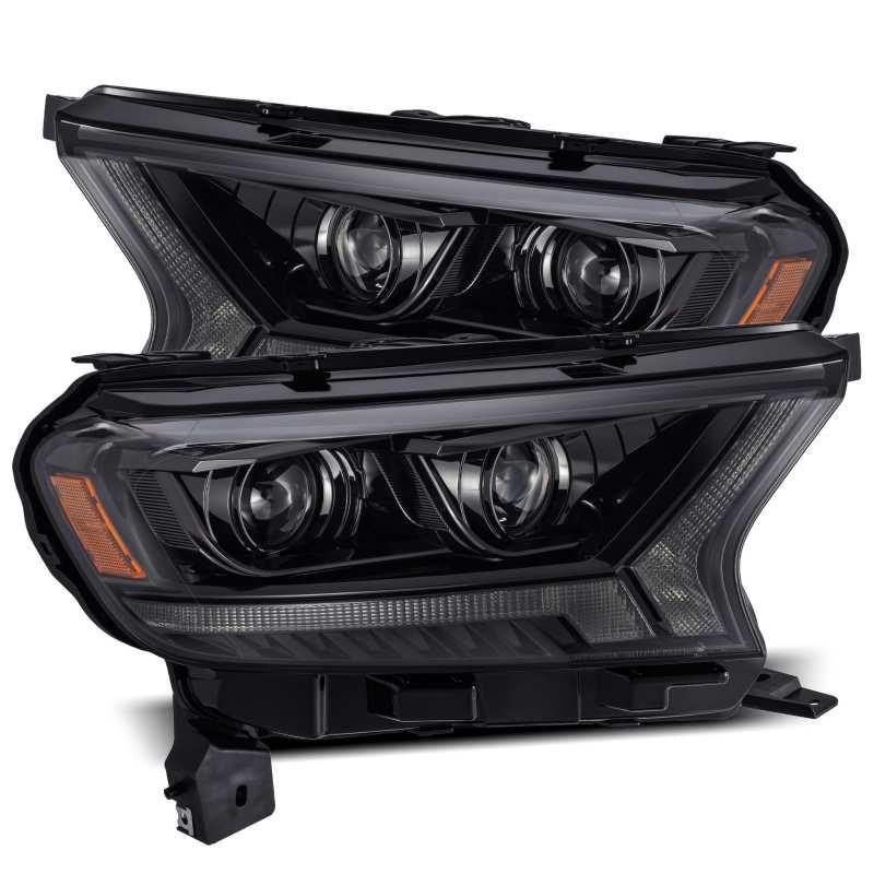 AlphaRex 19-21 Ford Ranger LUXX LED Proj Headlights Plank Style Alpha Black w/Seq Signal/DRL - Order Your Parts - اطلب قطعك