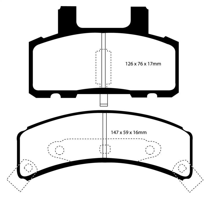EBC 97-99 Cadillac Deville 4.6 (Rear Drums) Yellowstuff Front Brake Pads - Order Your Parts - اطلب قطعك