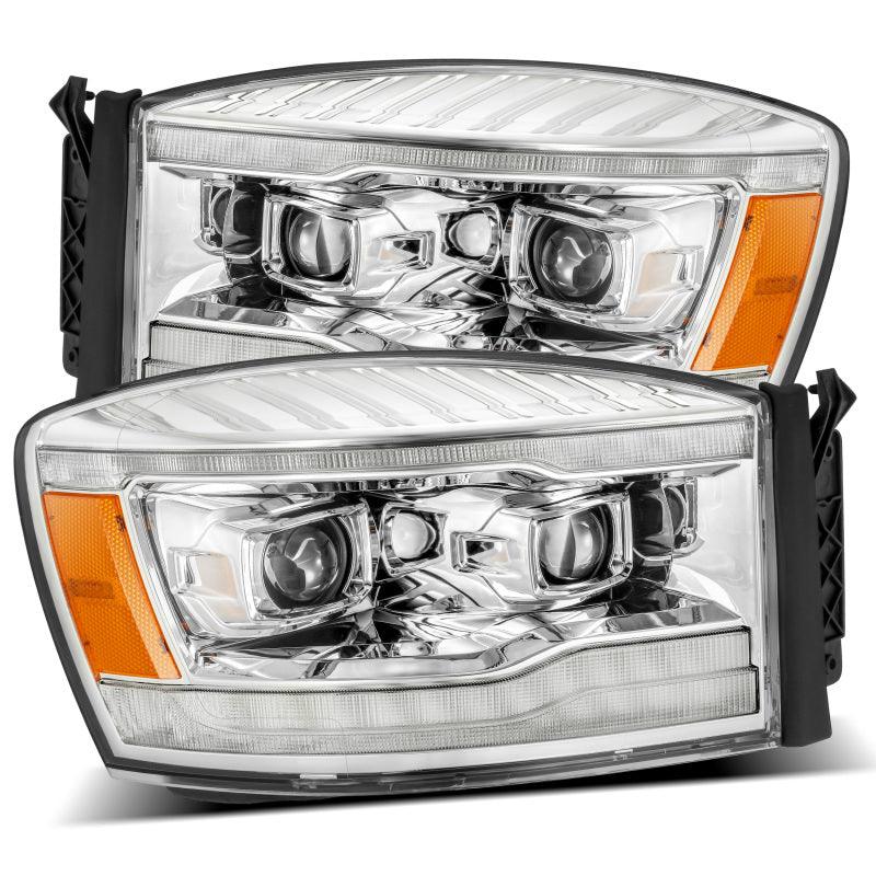 AlphaRex 06-08 Dodge Ram 1500HD PRO-Series Projector Headlights Plank Style Chrome w/Seq Signal/DRL - Order Your Parts - اطلب قطعك