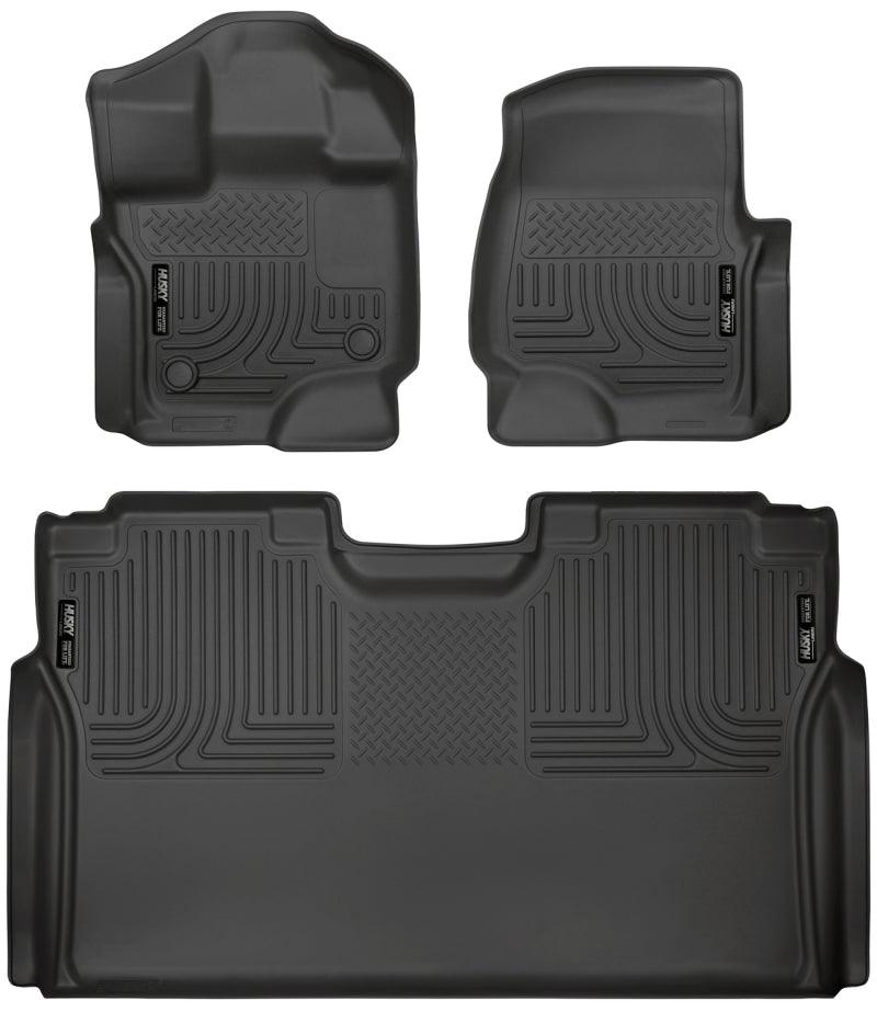 Husky Liners 15-23 Ford F-150 SuperCrew Weatherbeater Black Front & 2nd Seat Floor Liners - Order Your Parts - اطلب قطعك