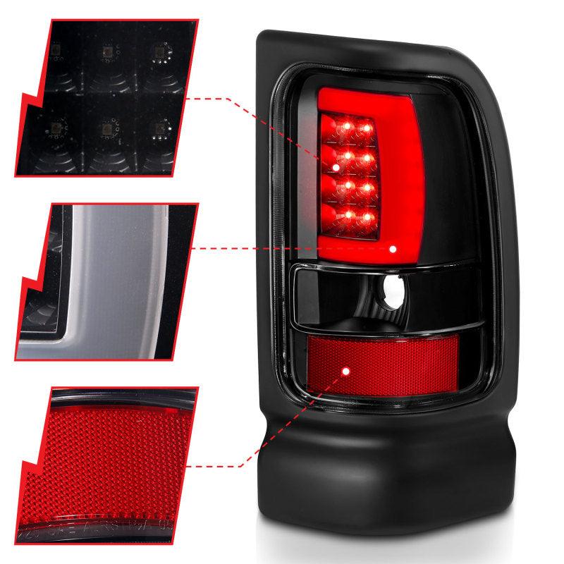 ANZO 1994-2001 Dodge Ram 1500 LED Taillights Plank Style Black w/Clear Lens - Order Your Parts - اطلب قطعك