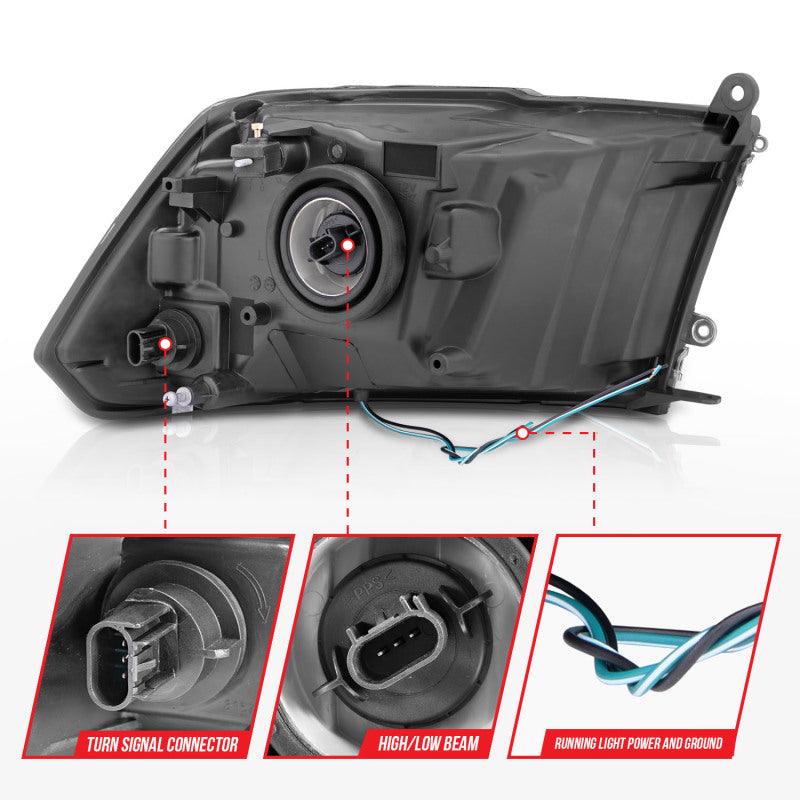 ANZO 2009-2018 Dodge Ram 1500/ 2500/ 3500 Crystal Headlights w/ Light Bar Chrome Housing - Order Your Parts - اطلب قطعك