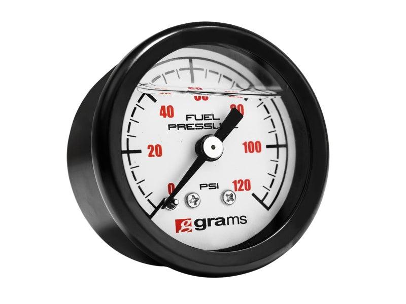 Grams Performance Universal 0-120 PSI Fuel Pressure Guage - White Face - Order Your Parts - اطلب قطعك