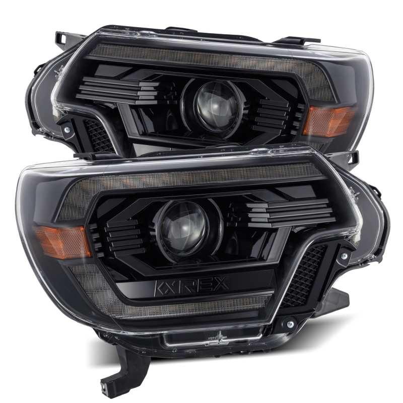AlphaRex 12-15 Toyota Tacoma LUXX LED Projector Headlights Plank Style Alpha Black w/DRL - Order Your Parts - اطلب قطعك