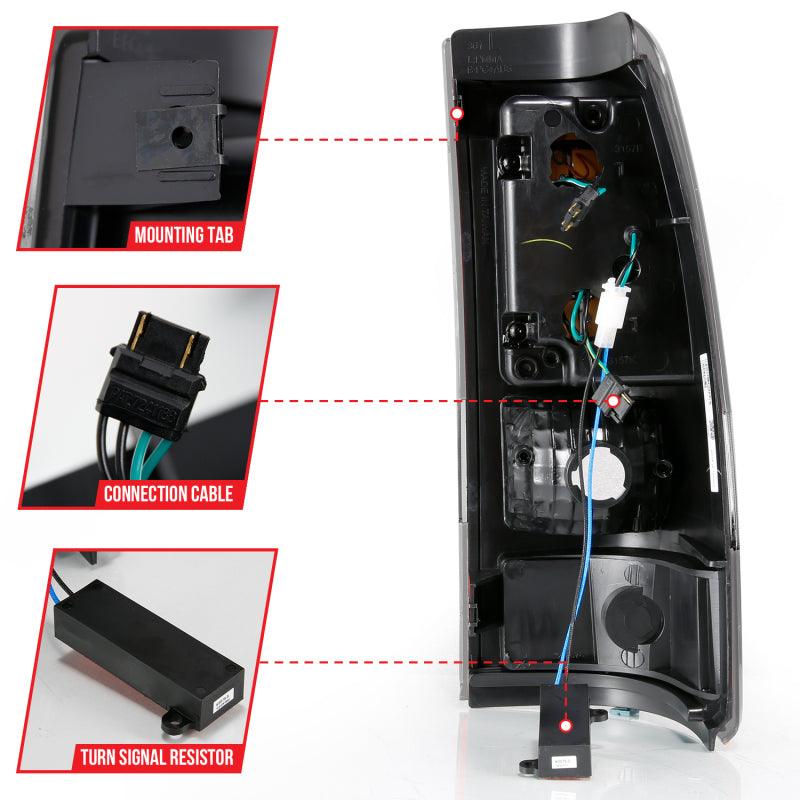 ANZO 1999-2002 Chevy Silverado 1500 LED Taillights Plank Style Black w/Clear Lens - Order Your Parts - اطلب قطعك