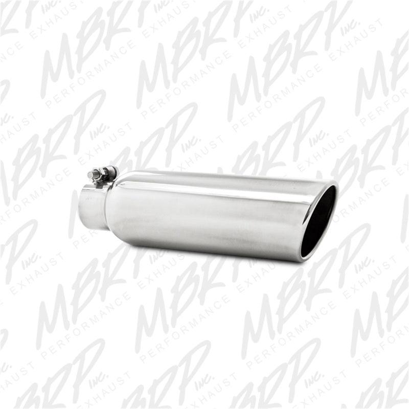 MBRP Universal Tip 3.5in OD 2.25in Inlet 12in L Angled Cut Rolled End Clampless No-Weld T304 - Order Your Parts - اطلب قطعك