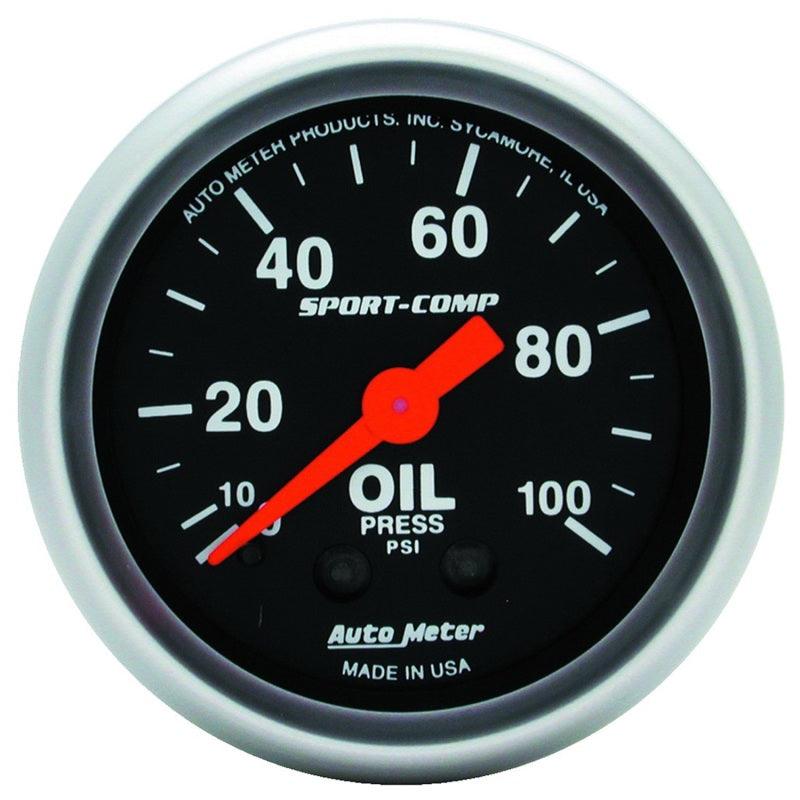 Autometer Sport Comp 52mm Mechanical 0-100 PSI Oil Pressure Gauge - Order Your Parts - اطلب قطعك