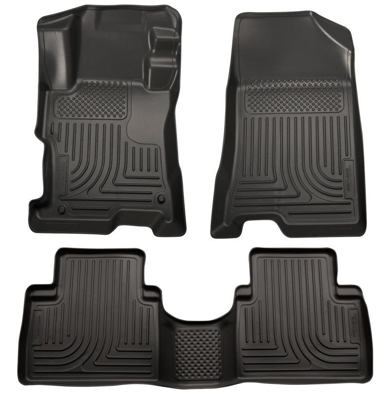 Husky Liners 08-12 Honda Accord (4DR) WeatherBeater Combo Black Floor Liners (One Piece for 2nd Row) - Order Your Parts - اطلب قطعك