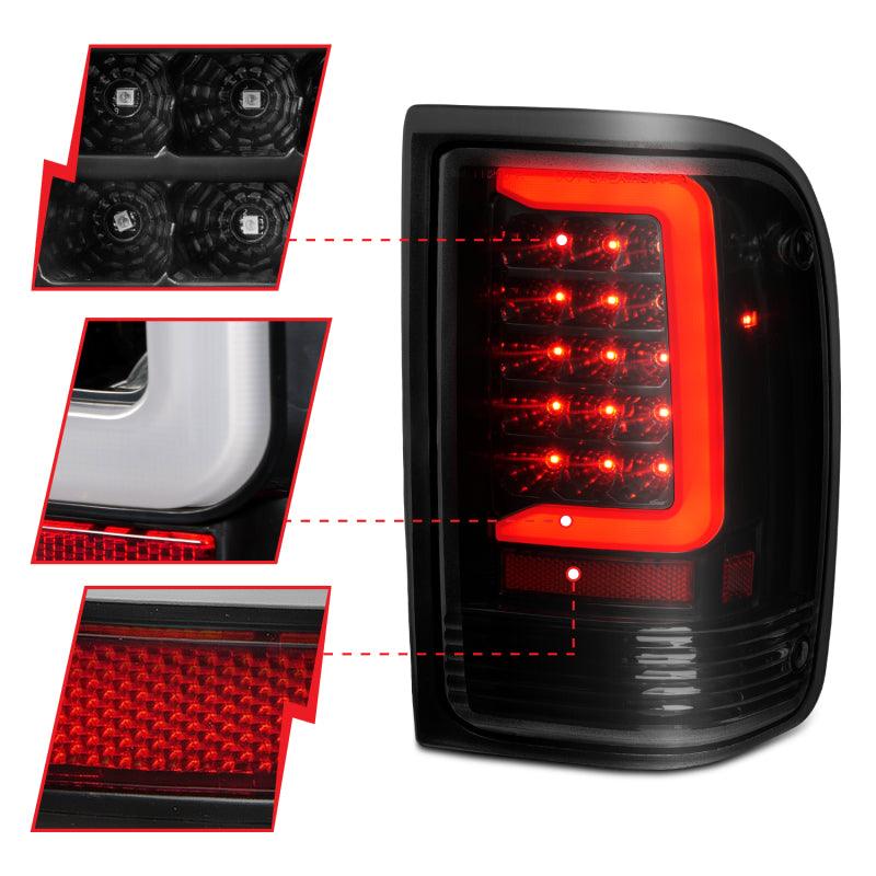 ANZO 1993-1997 Ford Ranger LED Tail Lights w/ Light Bar Black Housing Smoked Lens - Order Your Parts - اطلب قطعك