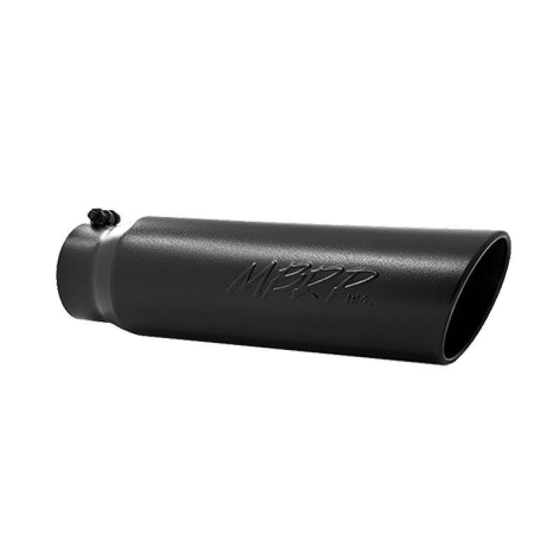 MBRP Universal 5in OD Angled Rolled End 4in Inlet 18in Lgth Black Finish Exhaust Tip - Order Your Parts - اطلب قطعك