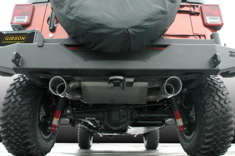 Gibson 12-17 Jeep Wrangler JK Rubicon 3.6L 2.5in Cat-Back Dual Split Exhaust - Aluminized - Order Your Parts - اطلب قطعك