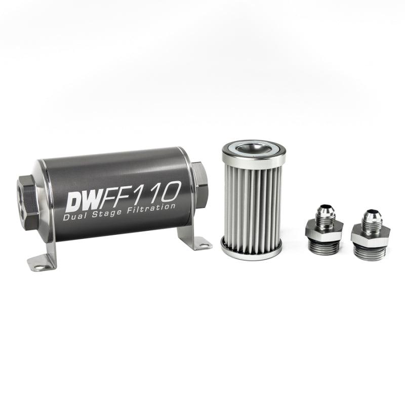 DeatschWerks Stainless Steel 6AN 5 Micron Universal Inline Fuel Filter Housing Kit (110mm) - Order Your Parts - اطلب قطعك