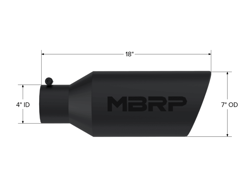 MBRP Universal Exhaust Tip 7in O.D. Rolled End 4in Inlet 18in Length - Black - Order Your Parts - اطلب قطعك