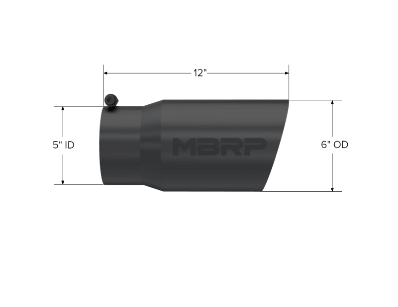 MBRP Universal Tip 6 O.D. Dual Wall Angled 5 inlet 12 length - Black Finish - Order Your Parts - اطلب قطعك