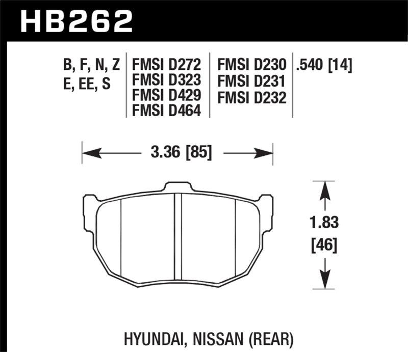 Hawk 89-97 Nissan 240SX SE HP+ Street Rear Brake Pads - Order Your Parts - اطلب قطعك