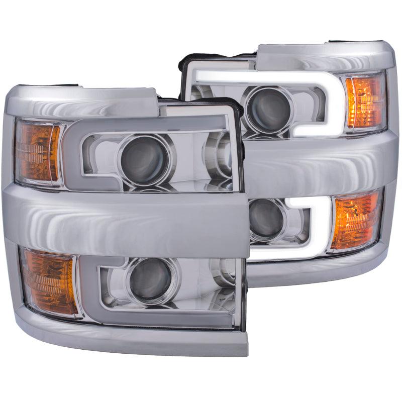 ANZO Projector Headlights 15-17 Chevrolet Silverado 2500HD / 3500HD Chrome w/ Chrome Rim - Order Your Parts - اطلب قطعك