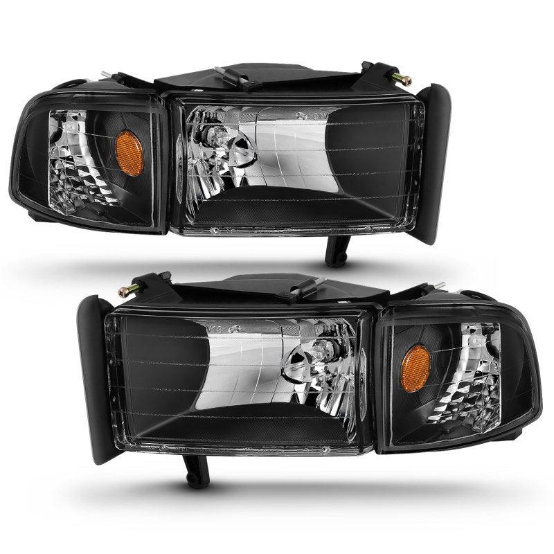 ANZO 1994-2001 Dodge Ram Crystal Headlights Black - Order Your Parts - اطلب قطعك