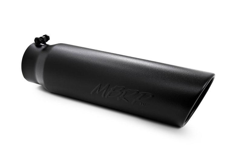 MBRP Universal 5in OD Angled Rolled End 4in Inlet 18in Lgth Black Finish Exhaust Tip - Order Your Parts - اطلب قطعك