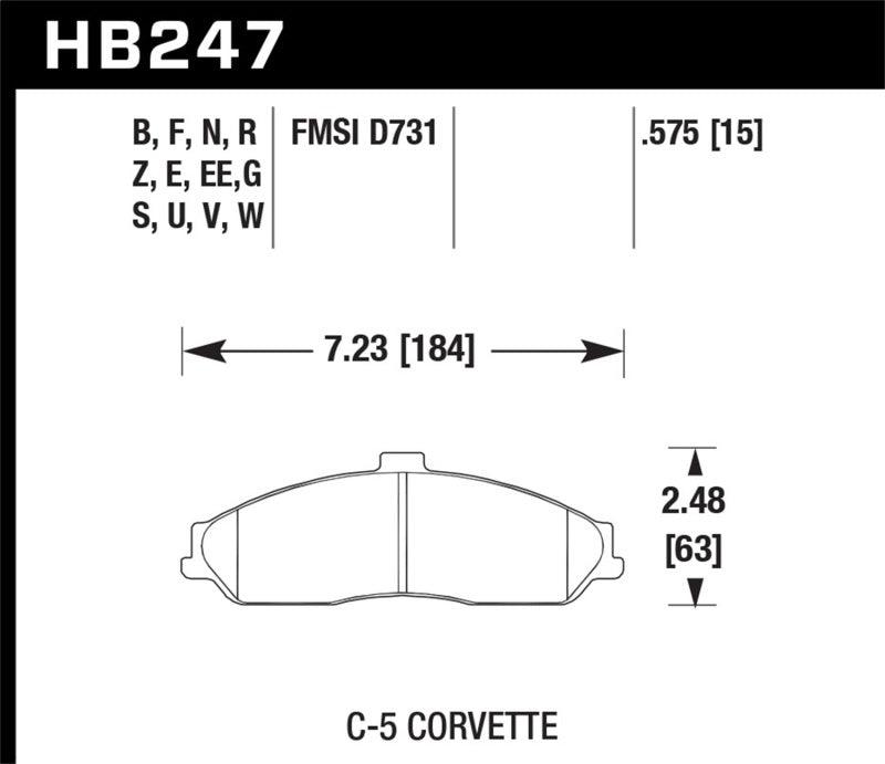 Hawk 04-09 Cadillac XLR / 97-11 Chevrolet Cadillac / 05-06 Pontiac GTO DTC-70 Front Race Brake Pads - Order Your Parts - اطلب قطعك