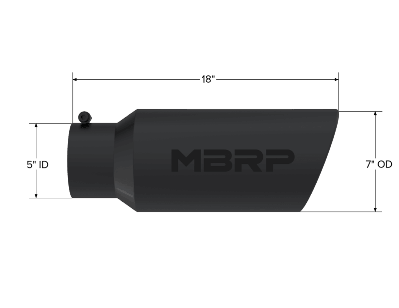 MBRP Universal Tip 7in O.D. Rolled End 5in inlet 18in length Black - Order Your Parts - اطلب قطعك