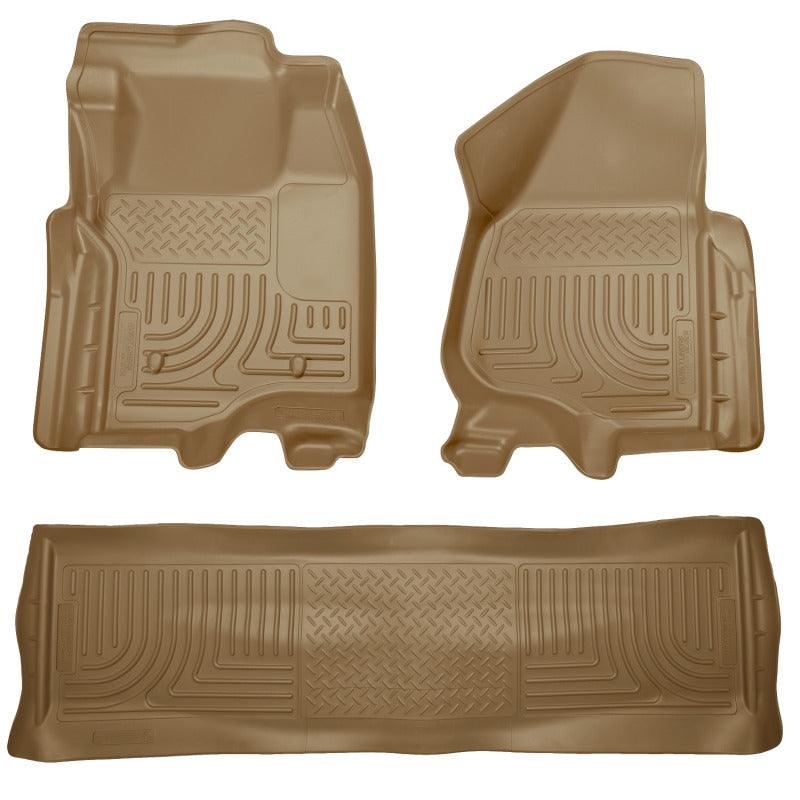 Husky Liners 11-12 Ford SD Crew Cab WeatherBeater Combo Tan Floor Liners (w/o Manual Trans Case) - Order Your Parts - اطلب قطعك