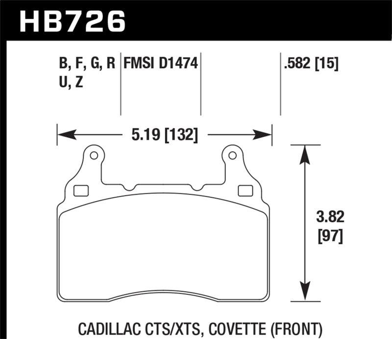 Hawk 2014 Chevrolet Corvette PC Front Brake Pads - Order Your Parts - اطلب قطعك