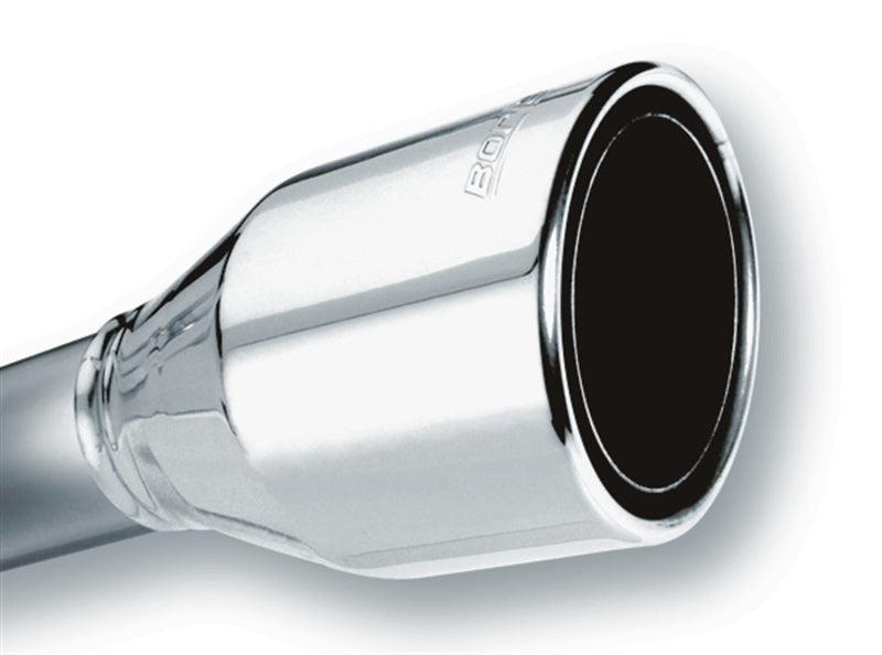 Borla 2.5in Inlet 4.5in Round Rolled Angle Cut Phantom X 7.75in Long Embossed Universal Exhaust Tips - Order Your Parts - اطلب قطعك
