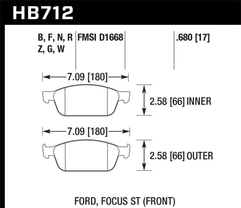 Hawk 13 Ford Focus Performance Ceramic Front Street Brake Pads - Order Your Parts - اطلب قطعك