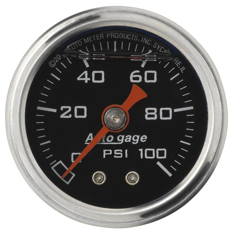 Autometer AutoGage 1.5in Liquid Filled Mechanical 0-100 PSI Fuel Pressure Gauge - Order Your Parts - اطلب قطعك