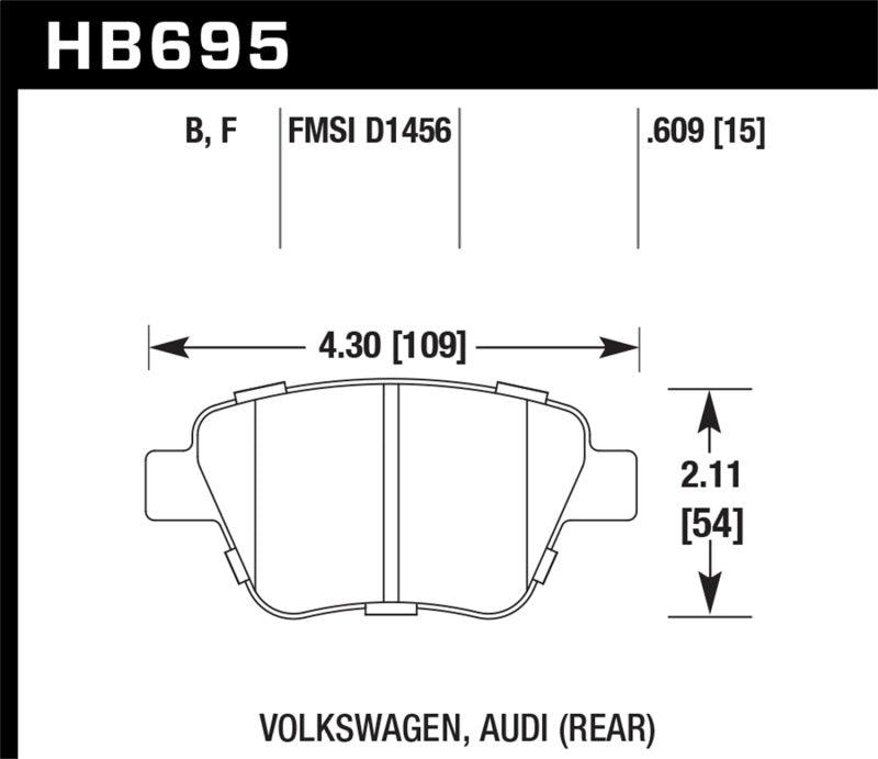 Hawk 12 Audi A3 / 11-12 VW Golf GTI/Jetta S/Jetta SE/Jetta SEL/Jetta TDI HPS Street Rear Brake Pads - Order Your Parts - اطلب قطعك
