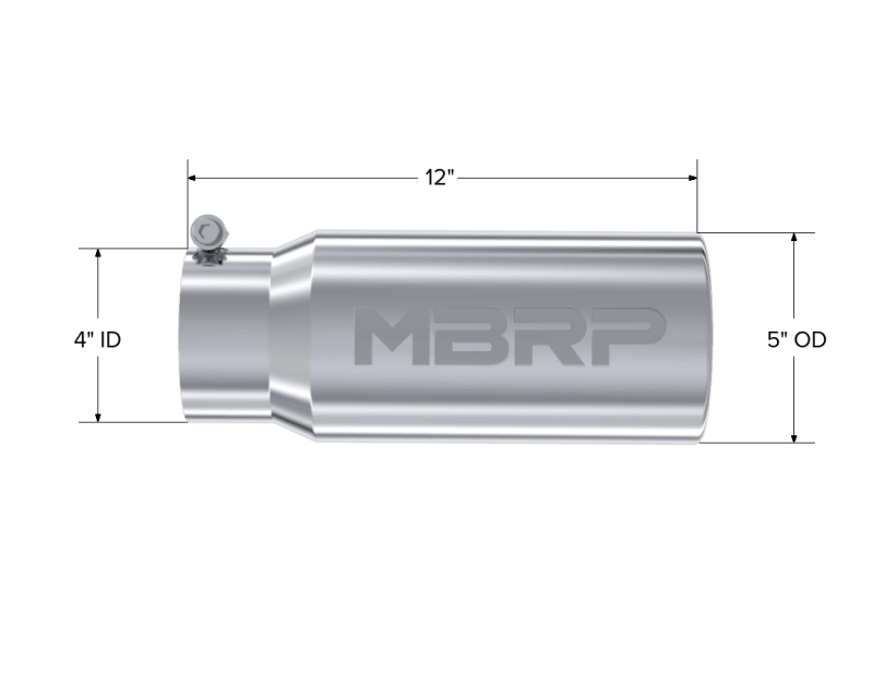 MBRP Universal Tip 5 O.D. Rolled Straight 4 inlet 12 length - Order Your Parts - اطلب قطعك