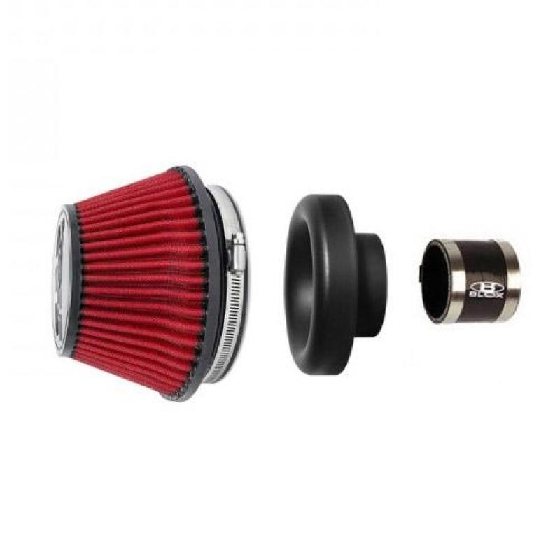 BLOX Racing Shorty Performance 5in Air Filter w/3.5in Velocity Stack and Coupler Kit - Black - Order Your Parts - اطلب قطعك