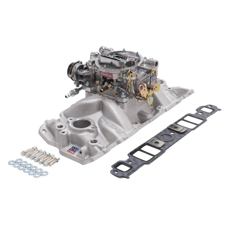 Edelbrock Manifold And Carb Kit Performer Eps Small Block Chevrolet 1957-1986 Natural Finish - Order Your Parts - اطلب قطعك