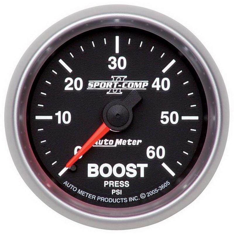 Autometer Sport-Comp II Mechanical 52mm 0-60 PSI Mechanical Boost Gauge - Order Your Parts - اطلب قطعك