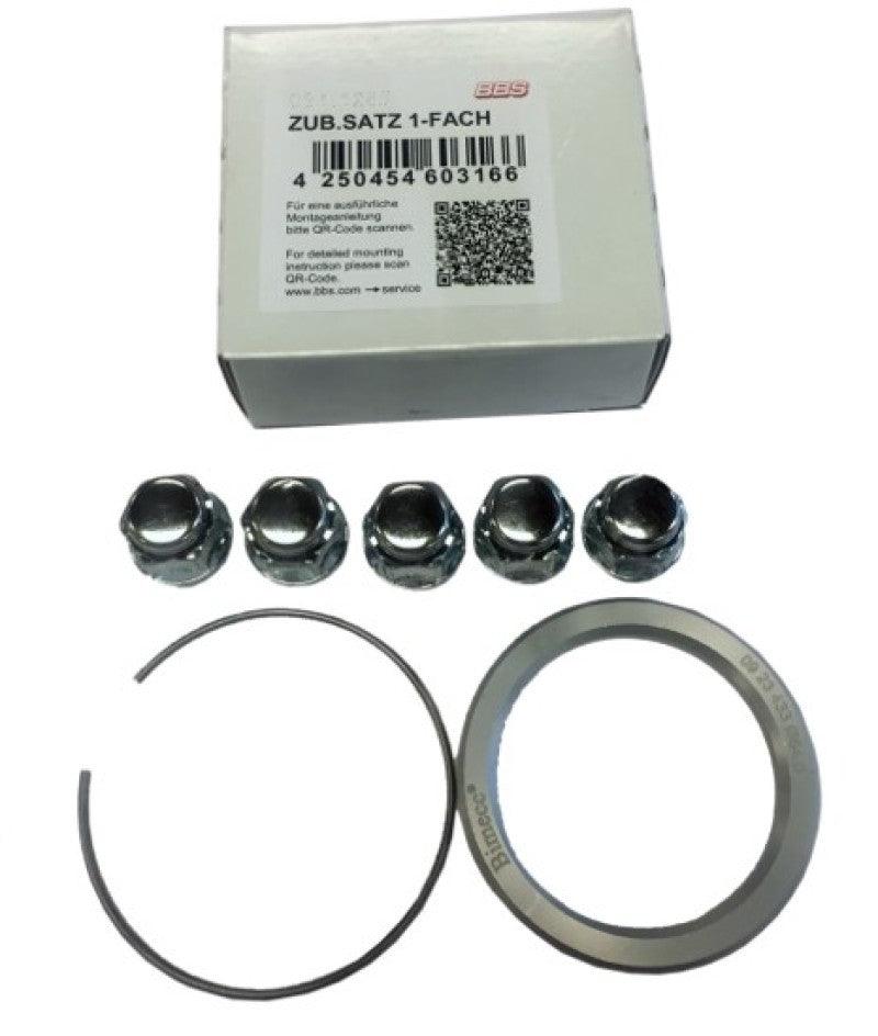 BBS PFS KIT - Subaru 5x114.3 - Includes 82mm OD - 56mm ID Ring / 82mm Clip / Lug Nuts - Order Your Parts - اطلب قطعك