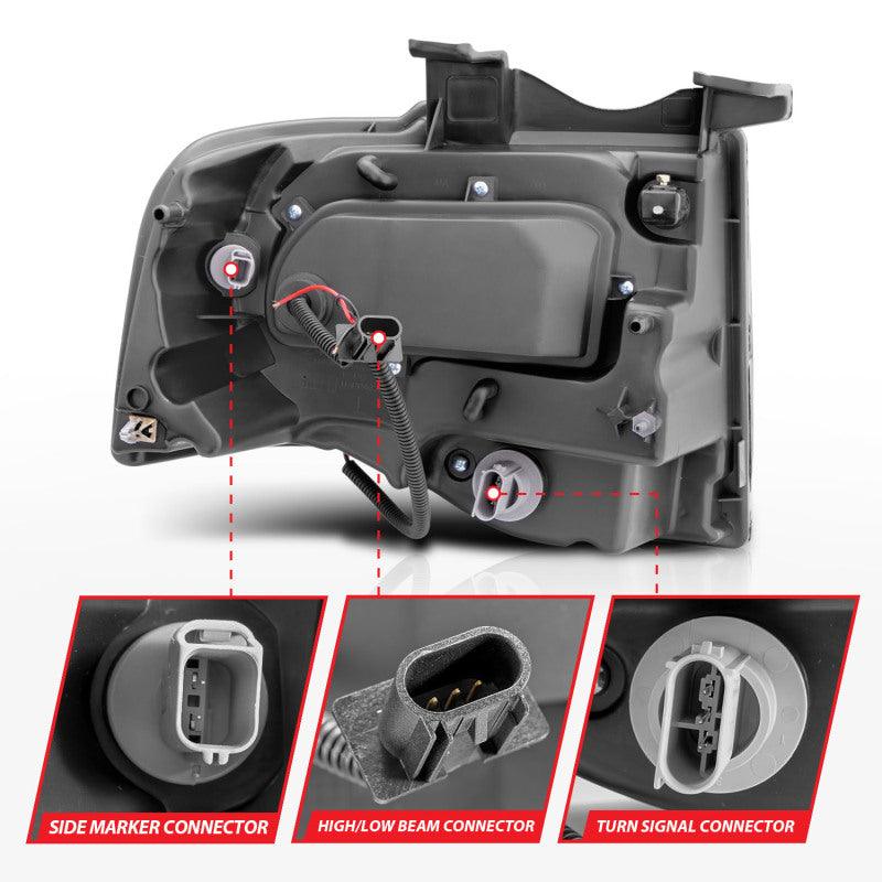 ANZO 2007-2014 Ford Expedition Projector Headlights w/ Halo Black - Order Your Parts - اطلب قطعك