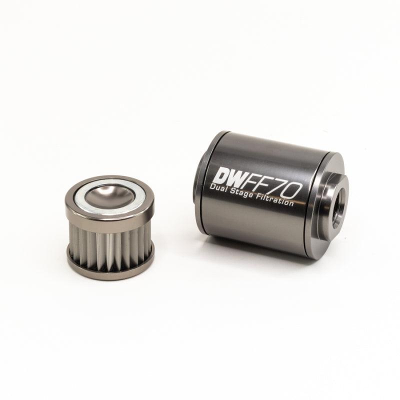 DeatschWerks Stainless Steel 10AN 10 Micron Universal Inline Fuel Filter Housing Kit (70mm) - Order Your Parts - اطلب قطعك