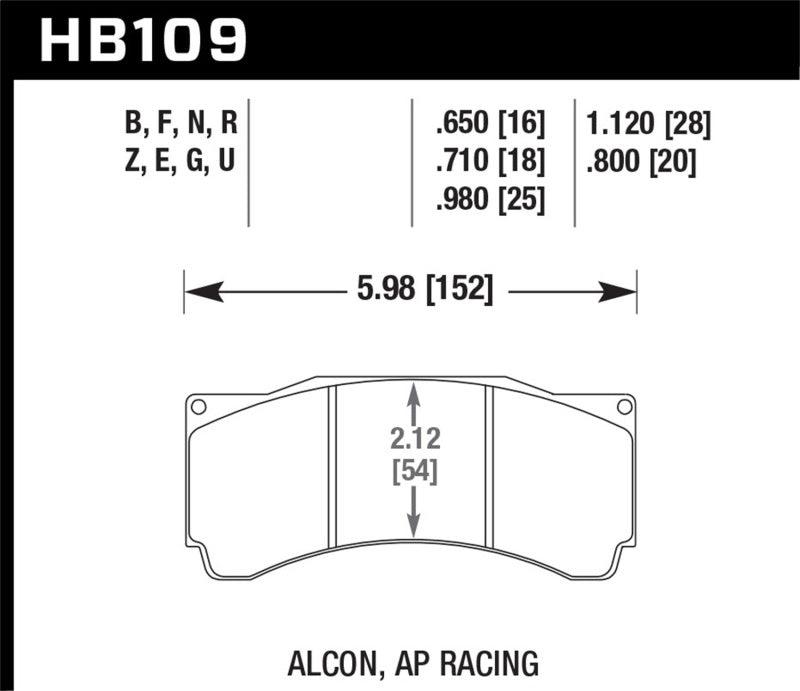 Hawk Alcon TA-6 / AP Racing CP5060-2/3/4/5ST / AP Racing CP5555 / Rotora FC6 DTC-70 Race Brake Pads - Order Your Parts - اطلب قطعك